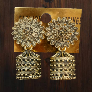 Traditional Dull Gold Jhumka Earrings Shop Onlinne In Pakistan