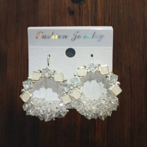 Silver Round Crystal Bead Earrings Shop Online In Pakistan