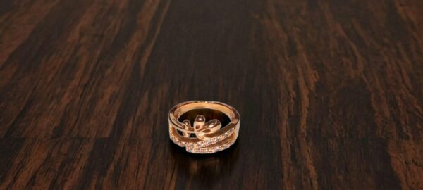 Sterling Golden Leaf Artificial Ring Shop Online In Pakistan